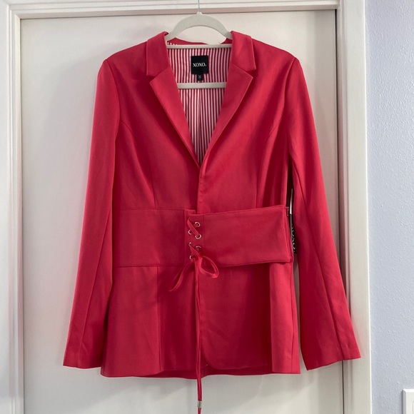 NWT XOXO hot 🔥 pink Corset style blazer jacket - Picture 1 of 6